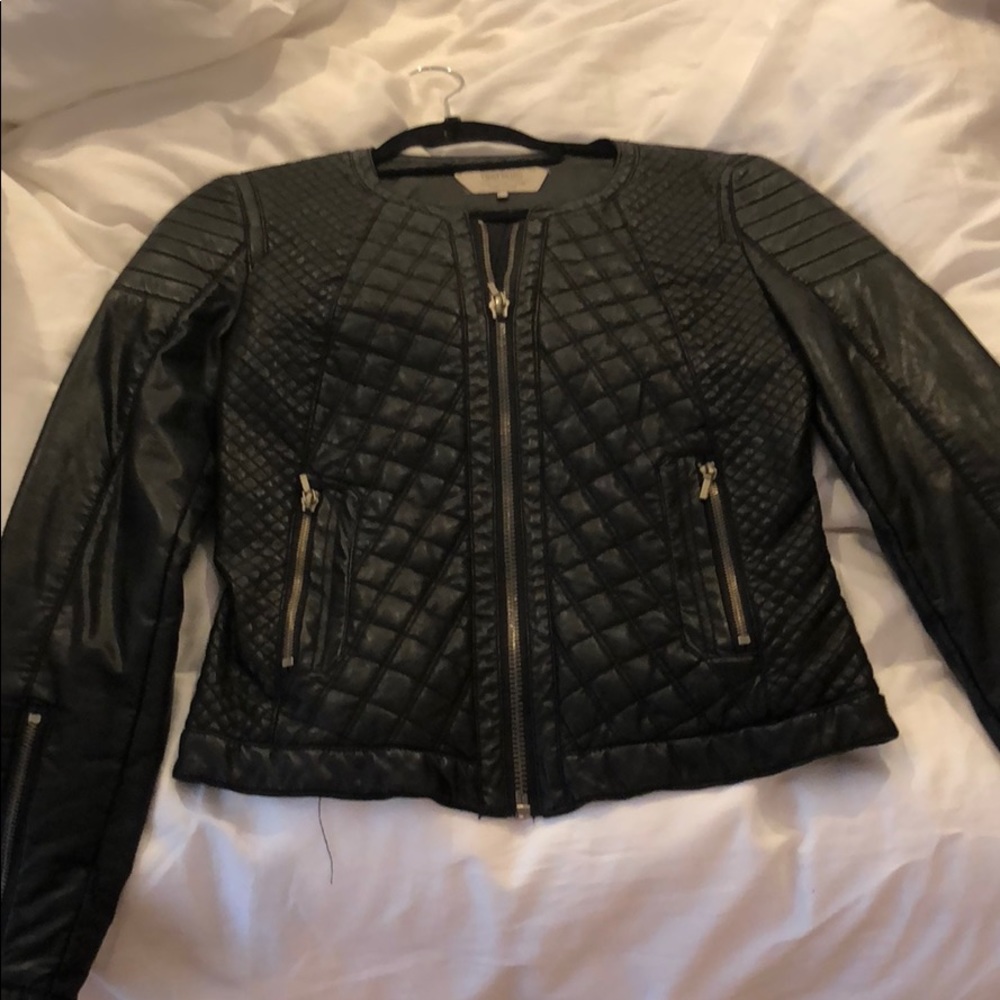 Black Zara trafaluc leather jacket